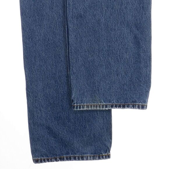 Levis 505 Classic Straight Leg Jeans Mens Size 42x32 Actual 42x30.5 Blue Cotton - Picture 6 of 11